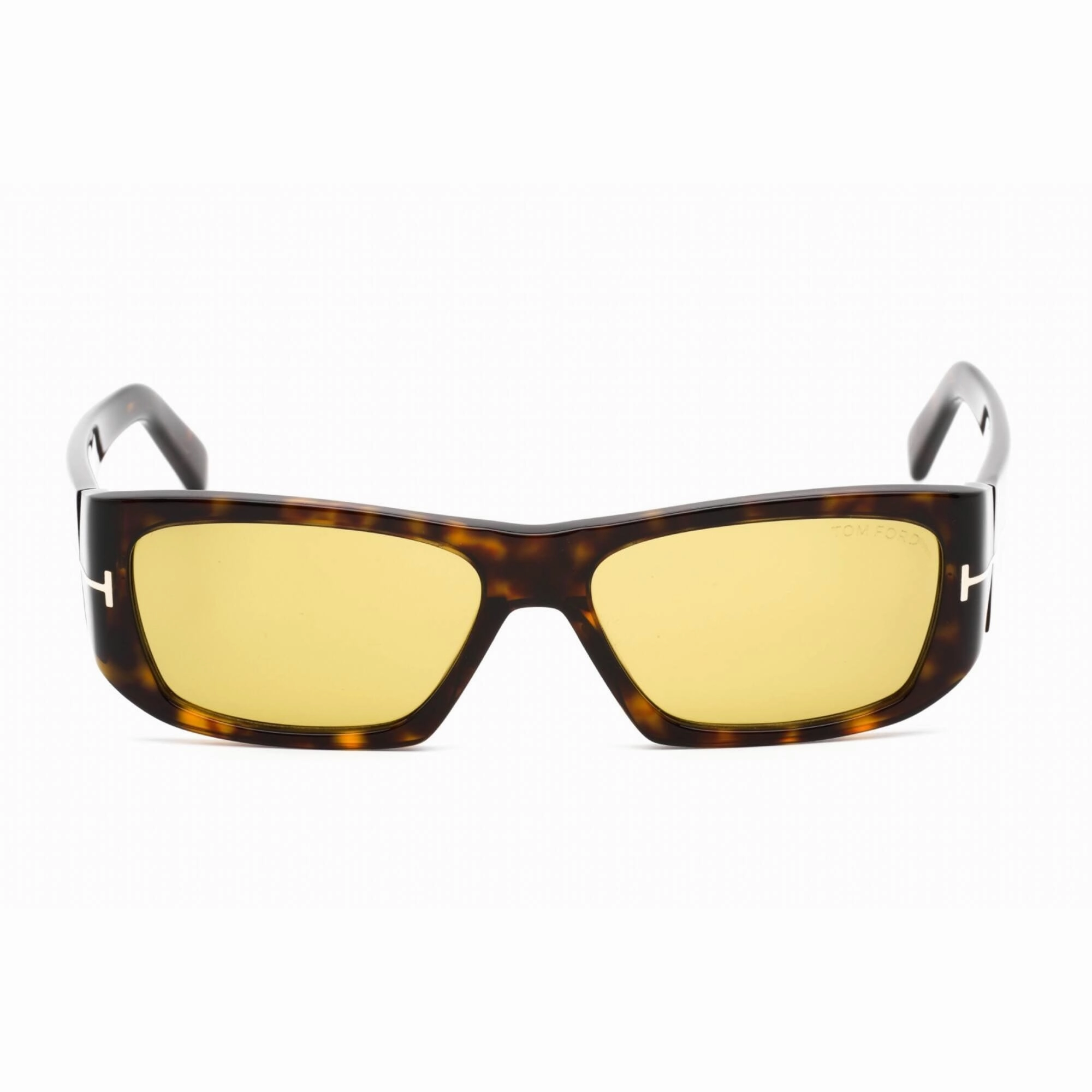 Tom Ford Men's Sunglasses - Full Rim Dark Havana Plastic Rectangular | FT0986 52E