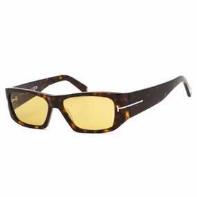 Tom Ford Men's Sunglasses - Full Rim Dark Havana Plastic Rectangular | FT0986 52E