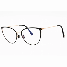 Tom Ford Women's Eyeglasses - Shiny Black Cat Eye Metal Full Rim Frame | FT5840-B 001