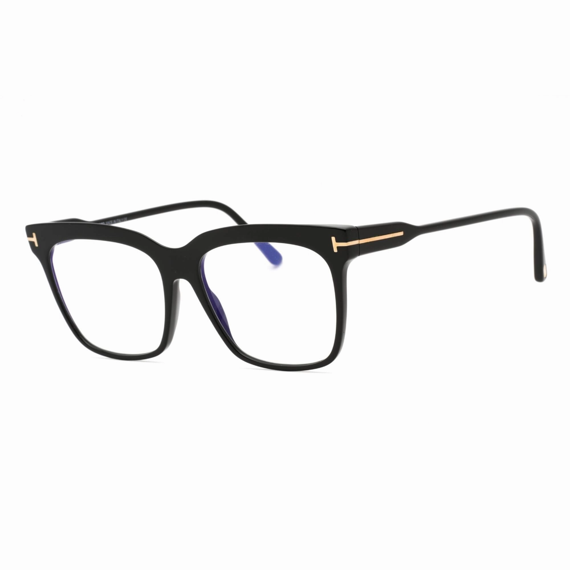 Tom Ford Women's Eyeglasses - Shiny Black Full Rim Rectangular Frame | FT5768-B 001