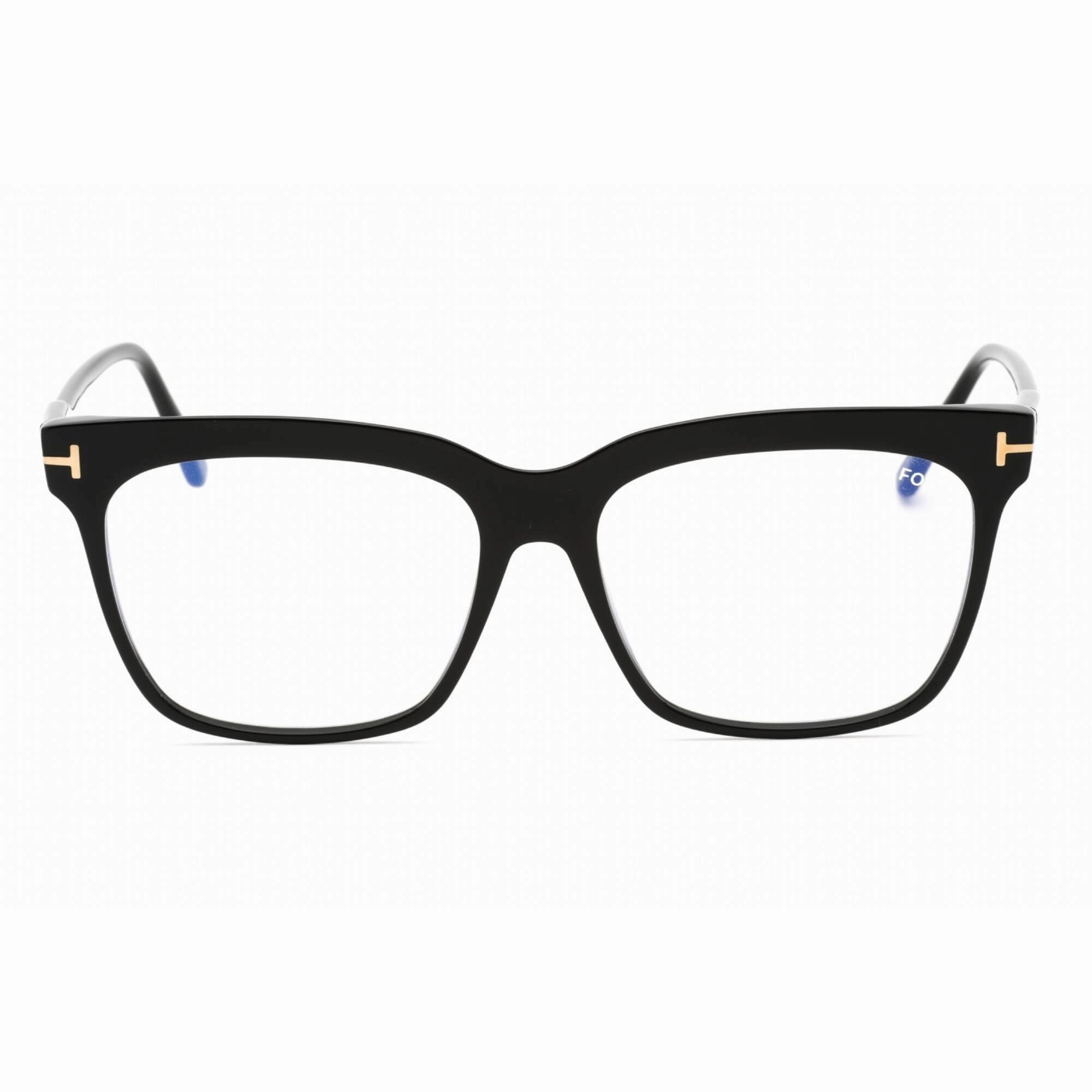 Tom Ford Women's Eyeglasses - Shiny Black Full Rim Rectangular Frame | FT5768-B 001