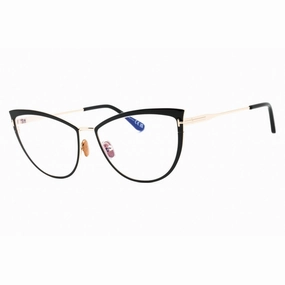 Tom Ford Women's Eyeglasses - Shiny Black Metal Cat Eye Full Rim Frame | FT5877-B 001