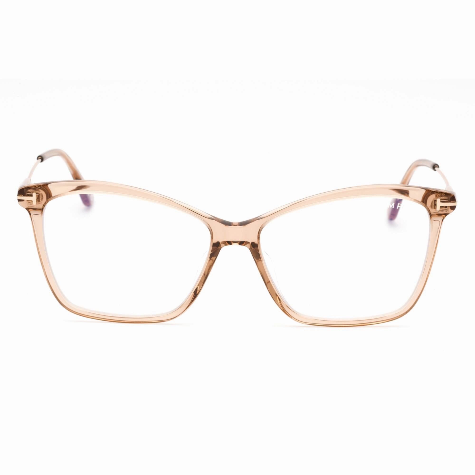 Tom Ford Women's Eyeglasses - Shiny Light Brown Plastic Cat Eye Frame | FT5687-F-B 045