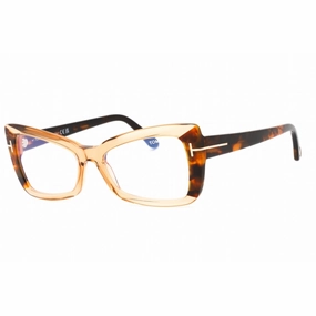 Tom Ford Women's Eyeglasses - Shiny Light Brown Plastic Cat Eye Frame | FT5879-B 045