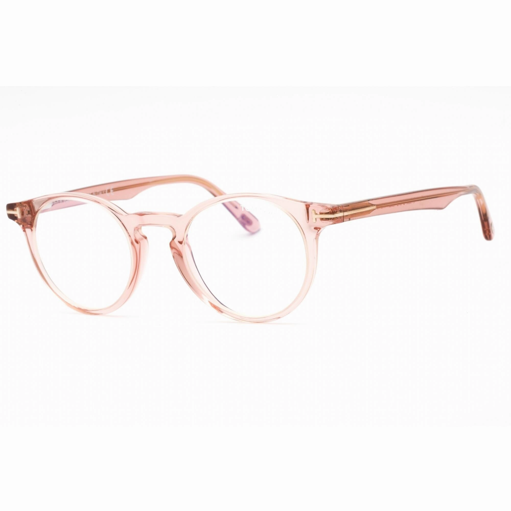 Tom Ford Women's Eyeglasses - Shiny Pink Plastic Round Full Rim Frame | FT5557-B 072