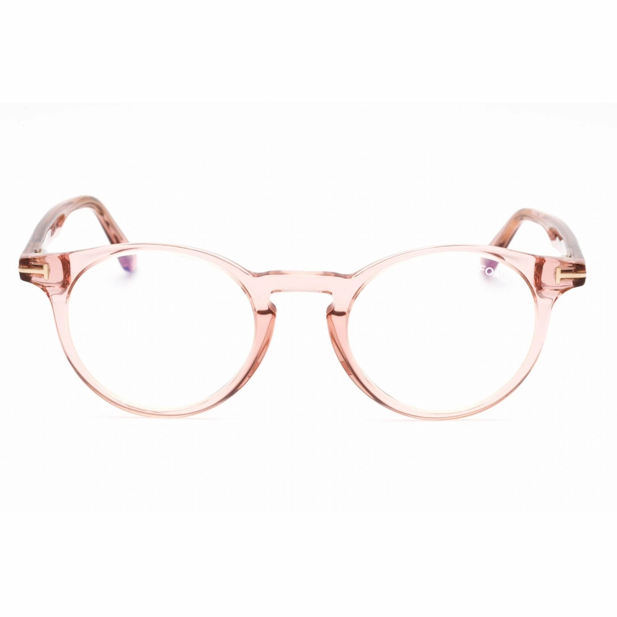 Tom Ford Women's Eyeglasses - Shiny Pink Plastic Round Full Rim Frame | FT5557-B 072