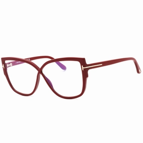Tom Ford Women's Eyeglasses - Shiny Red Acetate Butterfly Full Rim | FT5828-B 066