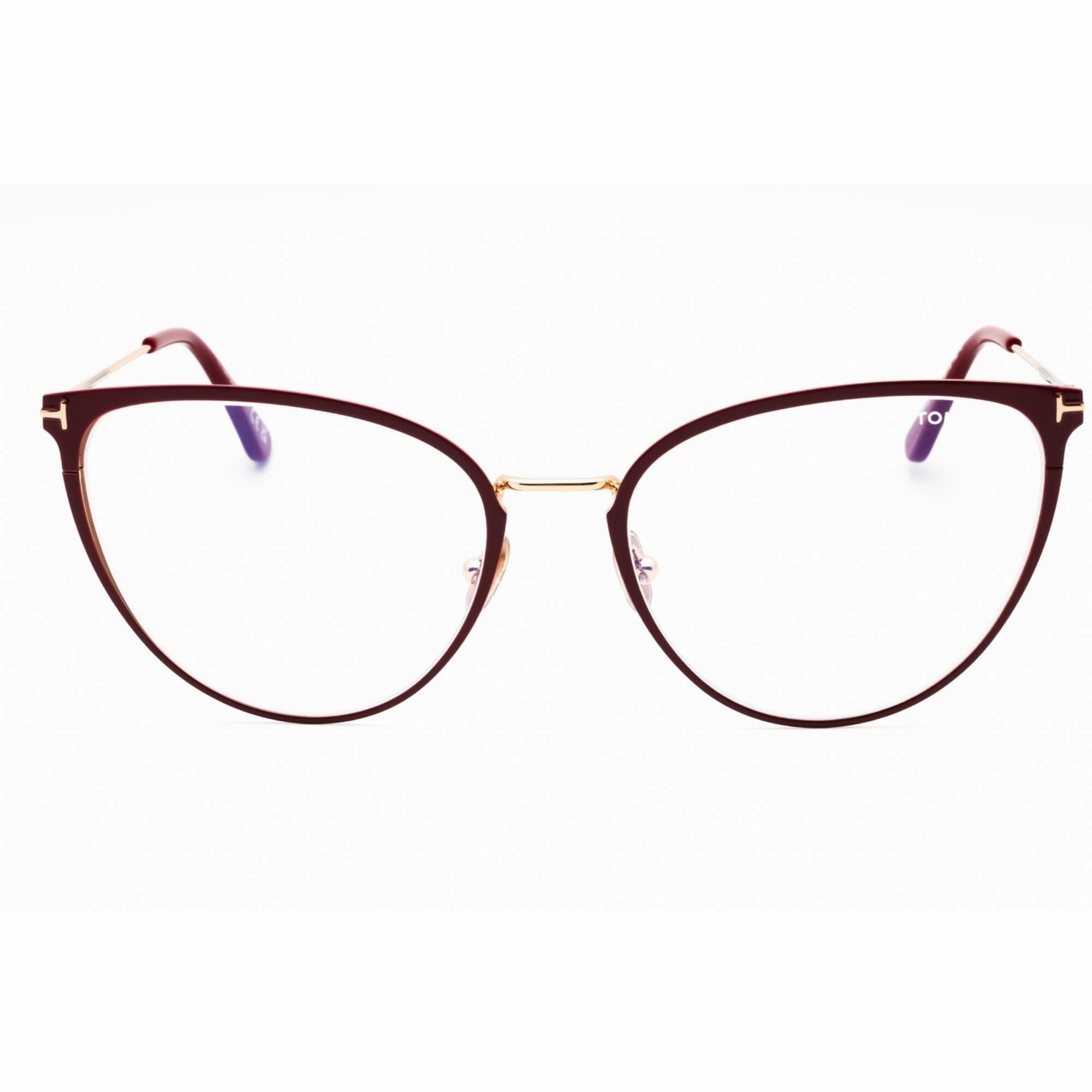 Tom Ford Women's Eyeglasses - Shiny Red Metal Cat Eye Full Rim Frame | FT5840-B 066