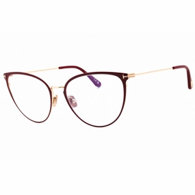 Tom Ford Women's Eyeglasses - Shiny Red Metal Cat Eye Full Rim Frame | FT5840-B 066