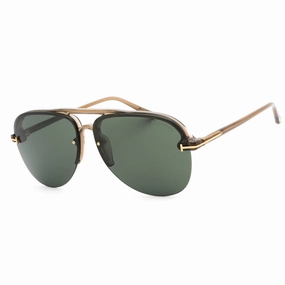 Tom Ford Women's Sunglasses - Half Rim Shiny Light Brown Plastic Aviator | FT1004 45N