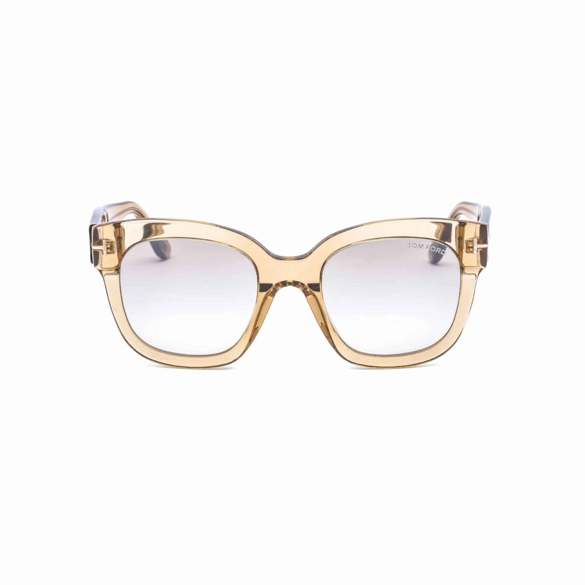 Tom Ford Women's Sunglasses - Shiny Light Brown Plastic Cat Eye Frame | FT0613 45F