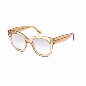 Tom Ford Women's Sunglasses - Shiny Light Brown Plastic Cat Eye Frame | FT0613 45F