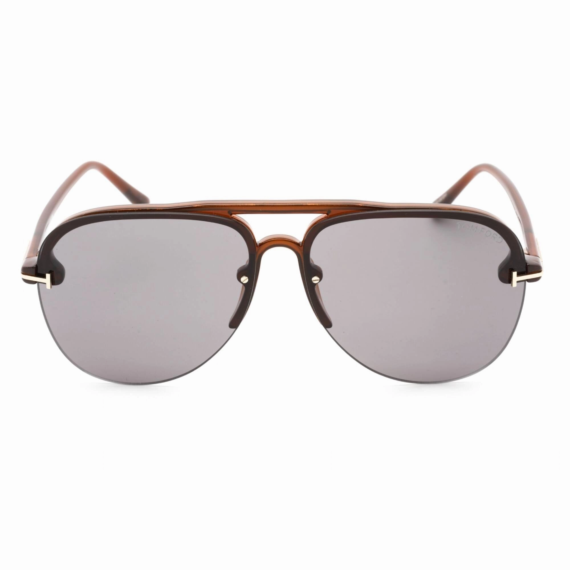 Tom Ford Women's Sunglasses - Shiny Light Brown Plastic Frame Smoke Lens | FT1004 45A
