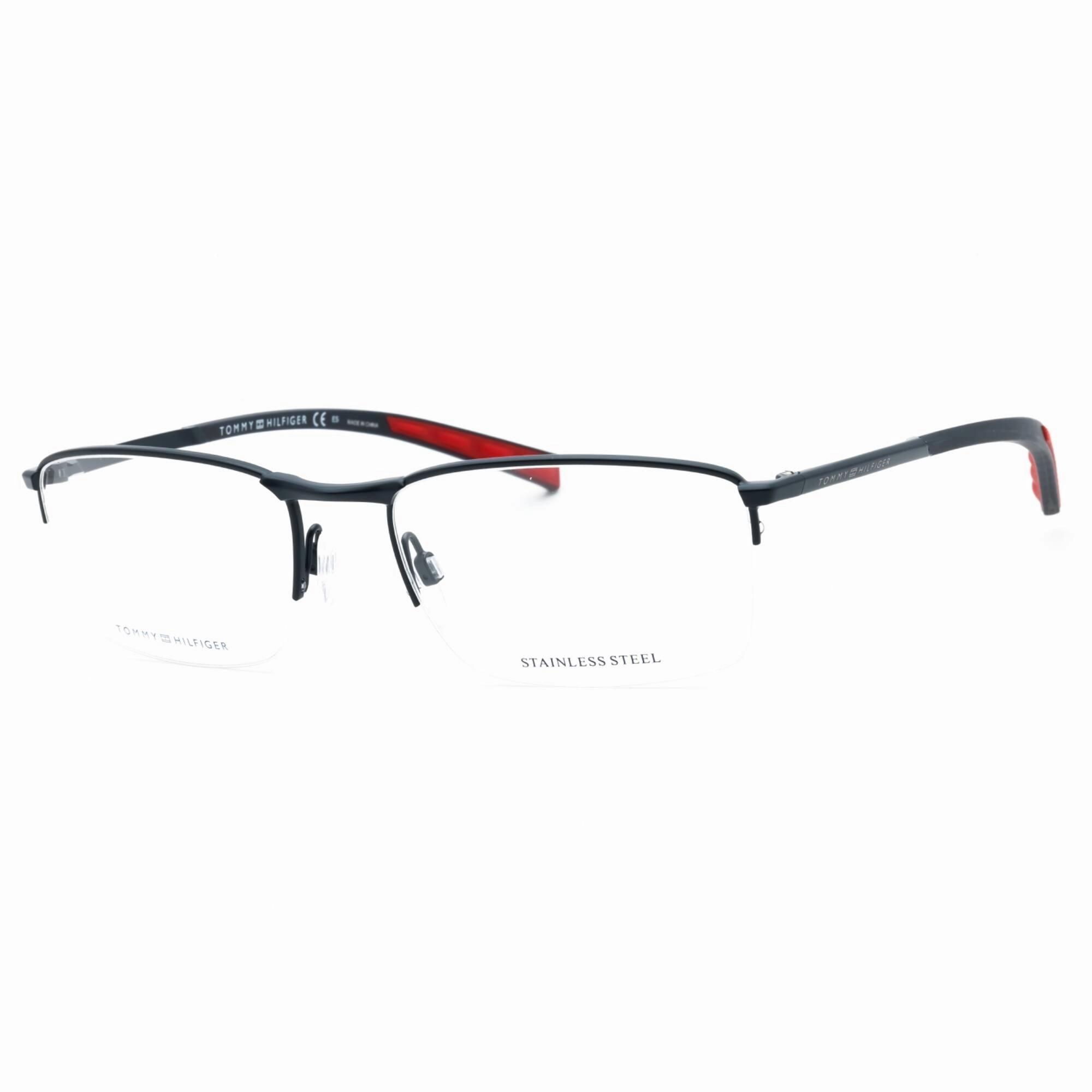 Tommy Hilfiger Men's Eyeglasses - Matte Blue Metal Half Rim Frame | TH 1784 0FLL 00