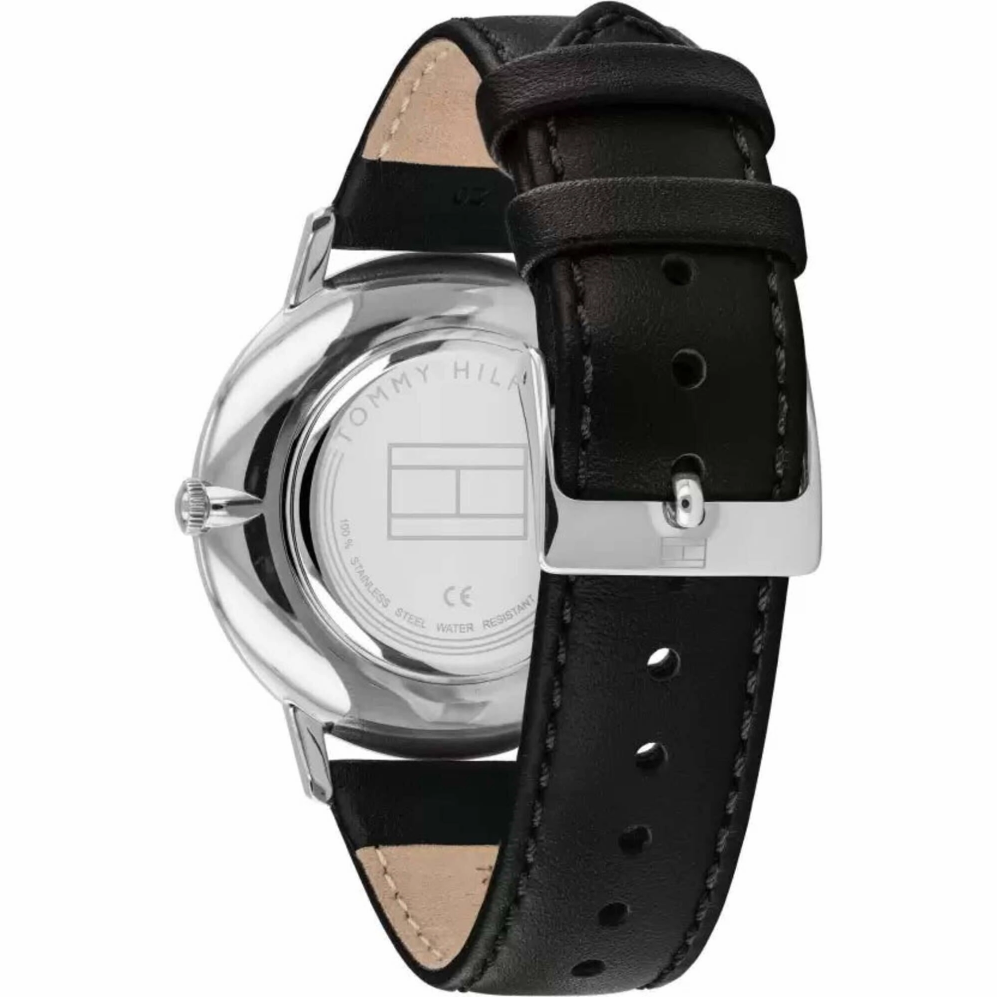Tommy Hilfiger Men's Watch - James Black Dial Genuine Leather Strap Quartz | 1791651