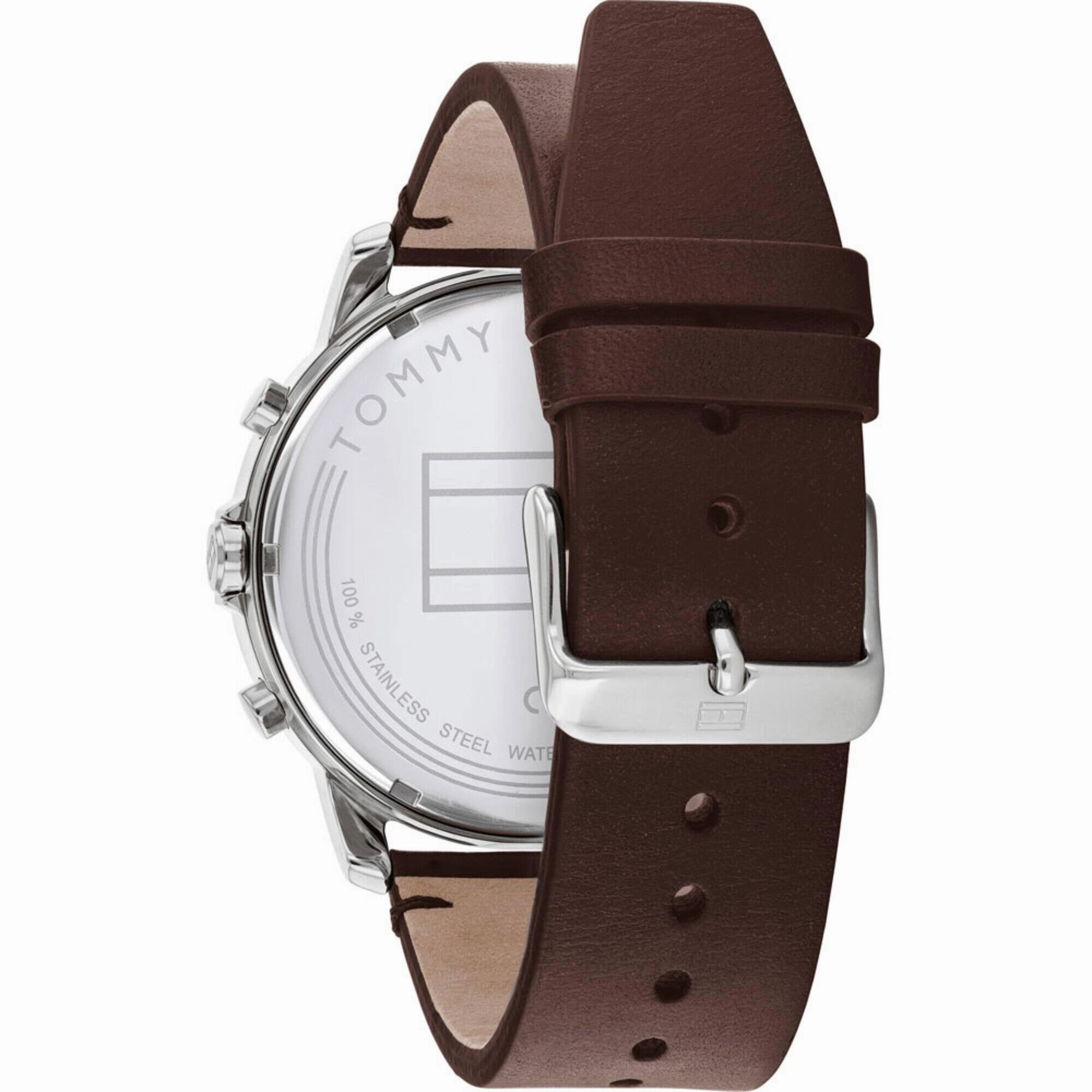 Tommy Hilfiger Men's Watch - Jameson Chronograph Blue Dial Brown Strap | 1791797
