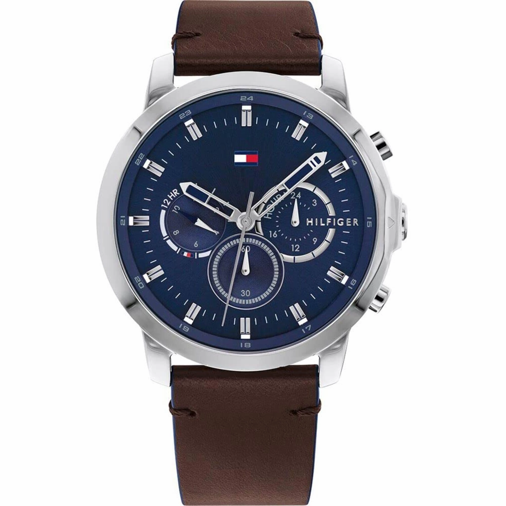 Tommy Hilfiger Men's Watch - Jameson Chronograph Blue Dial Brown Strap | 1791797