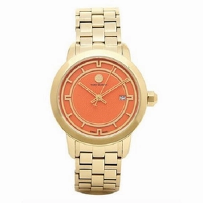 Tory Burch TRB1006 Women's Orange Dial Stainless Steel Swiss Watch