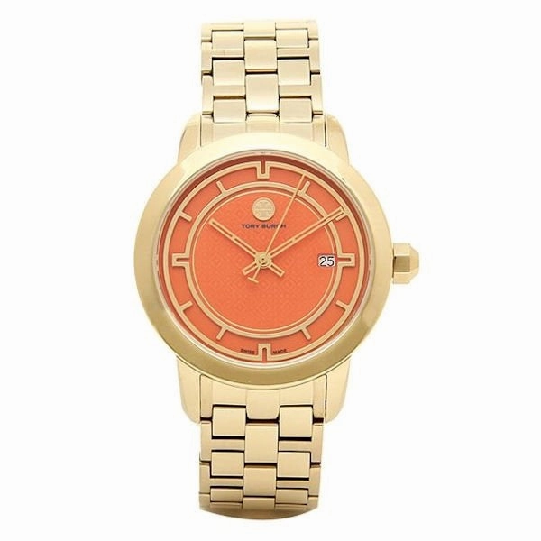 Tory Burch TRB1006 Women's Orange Dial Stainless Steel Swiss Watch