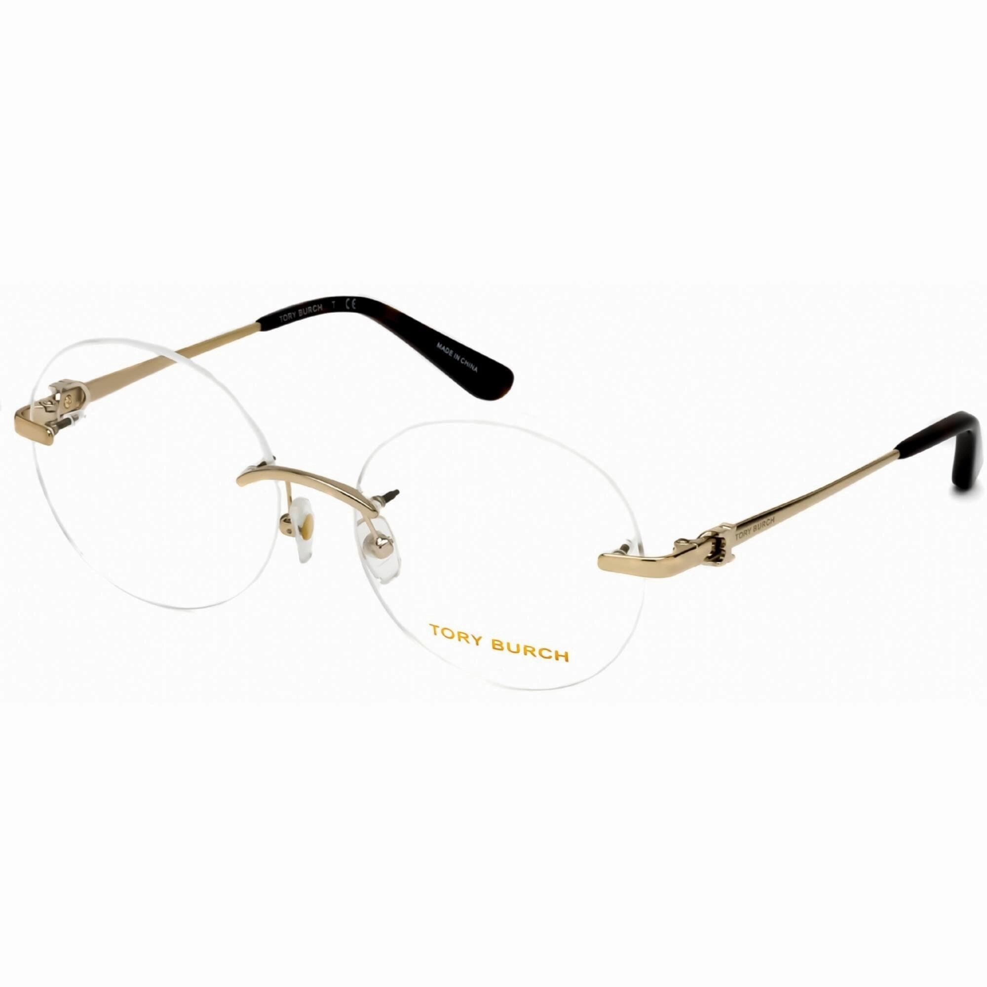 Tory Burch Women's Eyeglasses - Round Shape Shiny Light Gold Metal Frame | TY1059 3265
