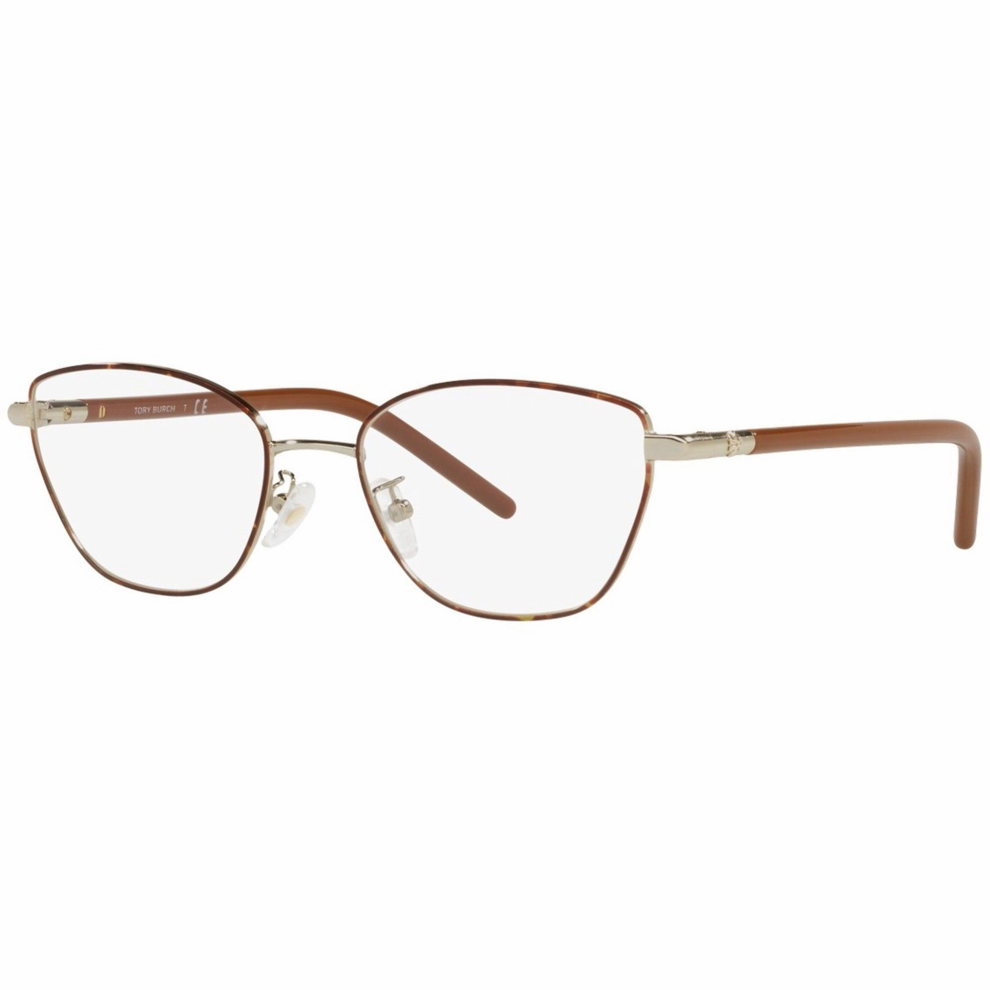 Tory Burch Women's Eyeglasses - Shiny Light Gold Dark Tortoise Frame, 50mm | 1074 3313