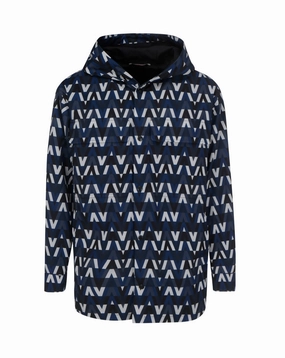 Valentino Optical Logo Printed Hooded Jacket