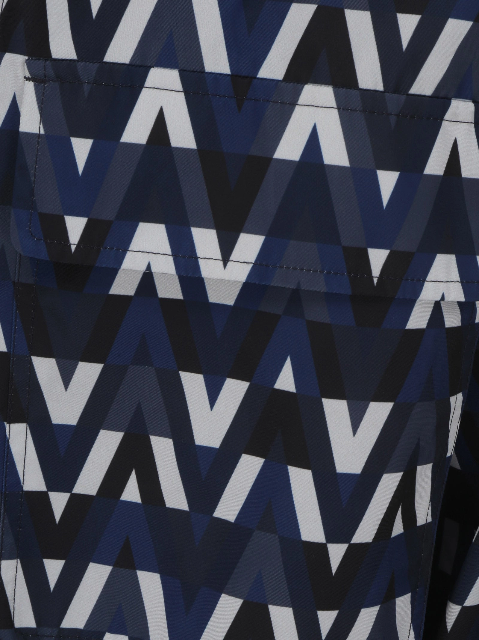 Valentino Optical Logo Printed Hooded Jacket