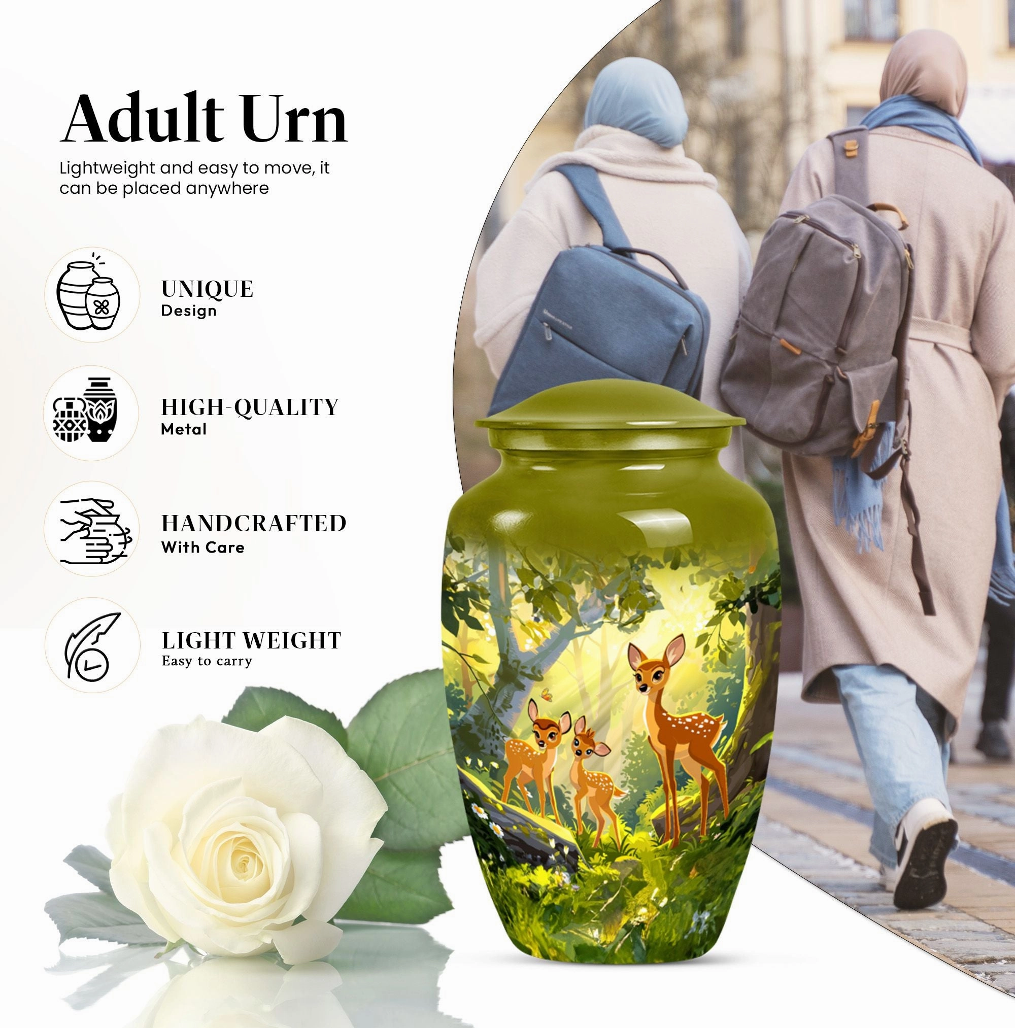 Valiant Deer Memorial Tribute - Men's Cremation Urn