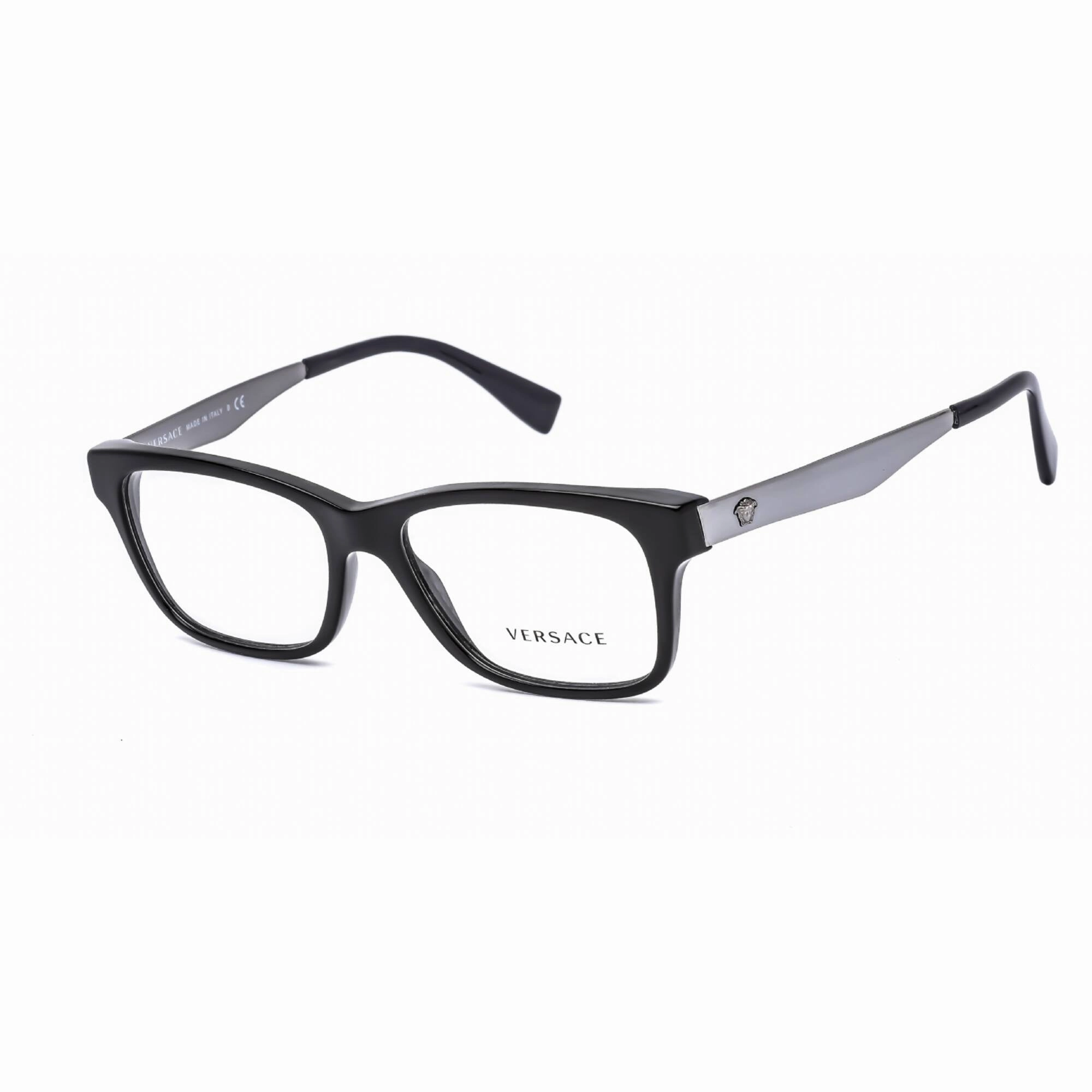 Versace Men's Eyeglasses - Black Plastic Rectangular Full Rim Frame | VE3245 5238