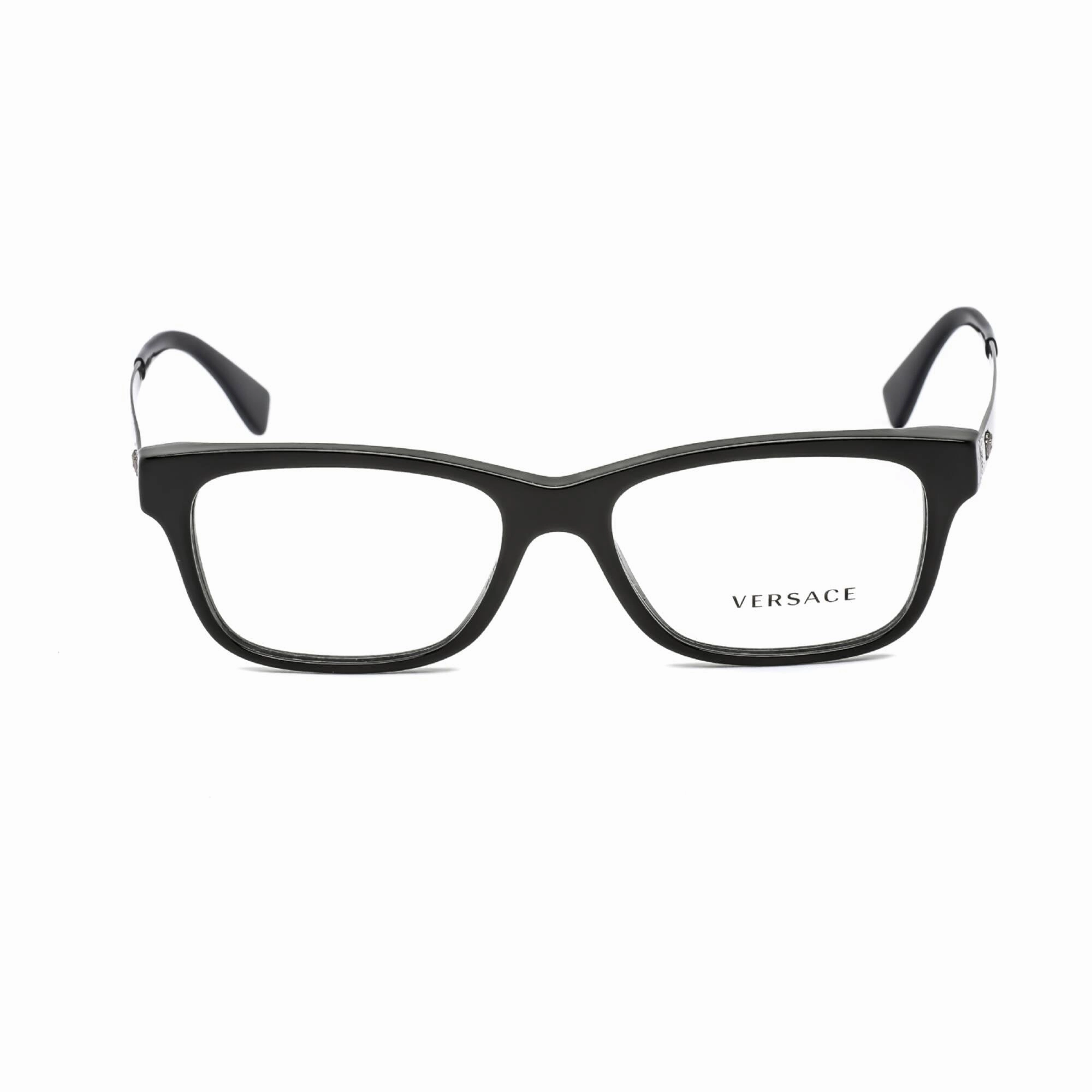 Versace Men's Eyeglasses - Black Plastic Rectangular Full Rim Frame | VE3245 5238
