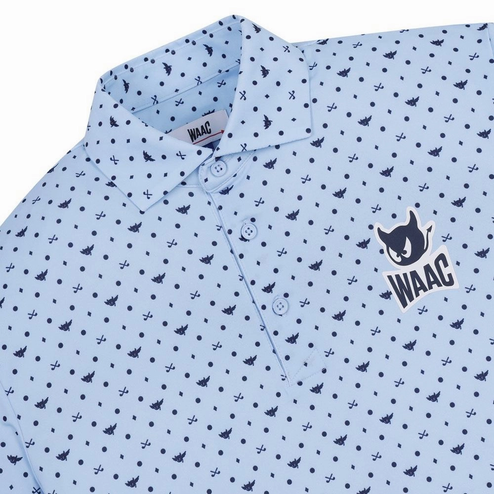 WAAC Flying WAACKY Dot Golf Polo Light Blue - FW24 Men