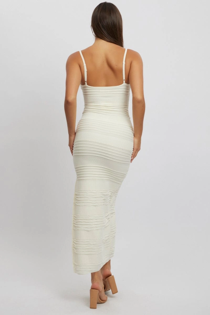 White Bodycon Dress Sleeveless Midi