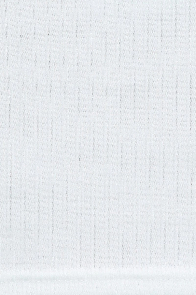 White Frill Detail Top Crop
