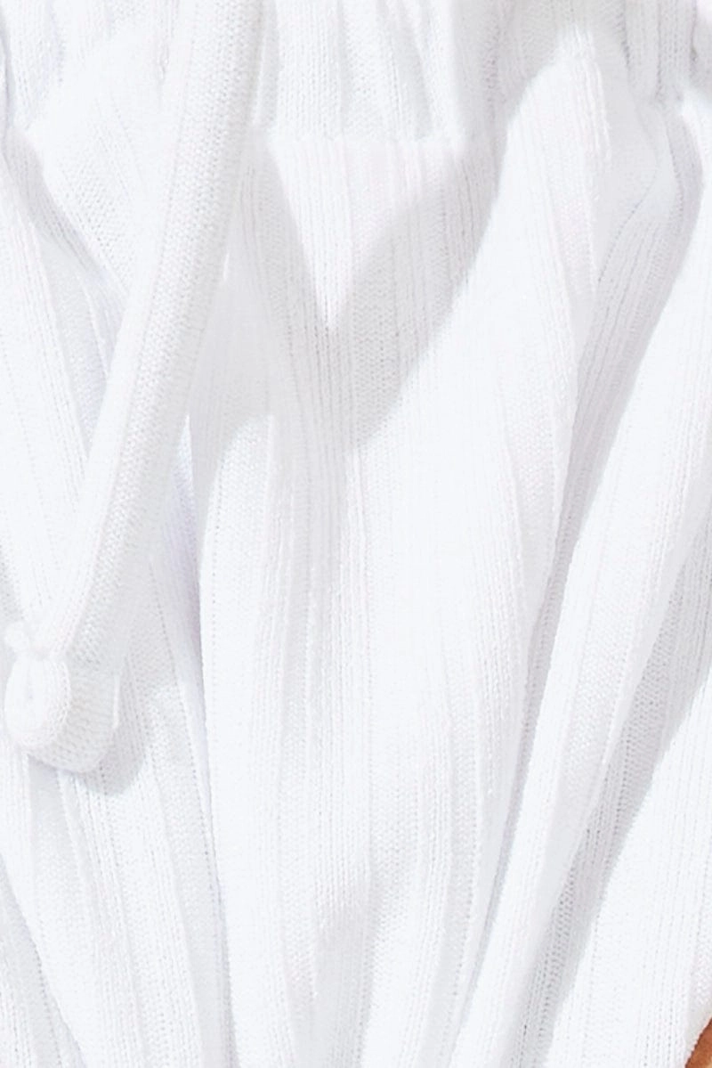 White Ruched Frill Bikini Set