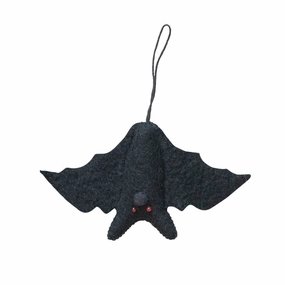 Wool Felt Bat Ornament - Black