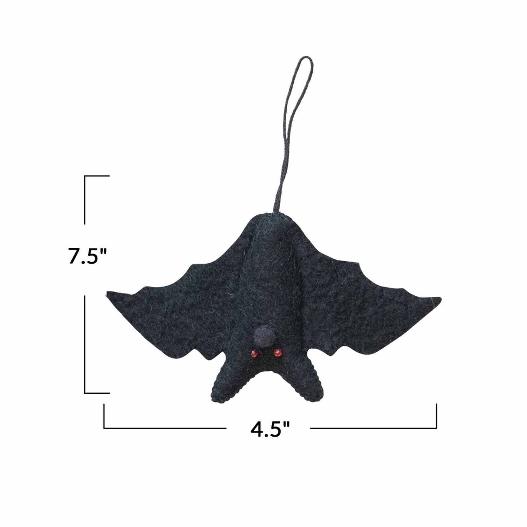 Wool Felt Bat Ornament - Black