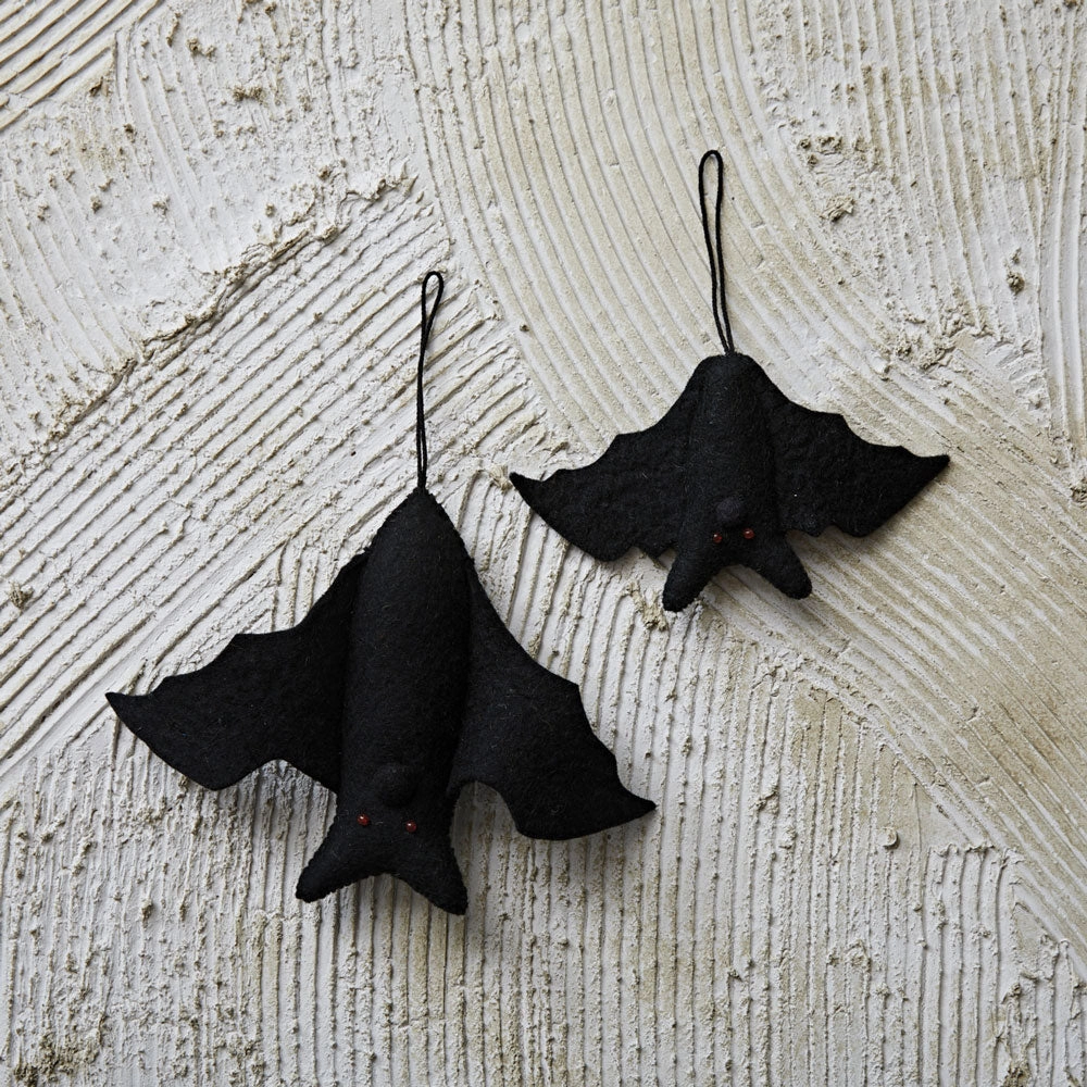 Wool Felt Bat Ornament - Black