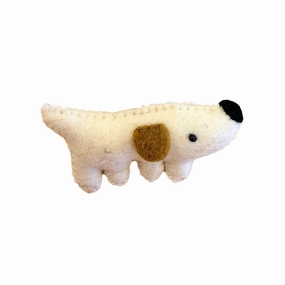 Wool Felt Dog with Stitching Ornament