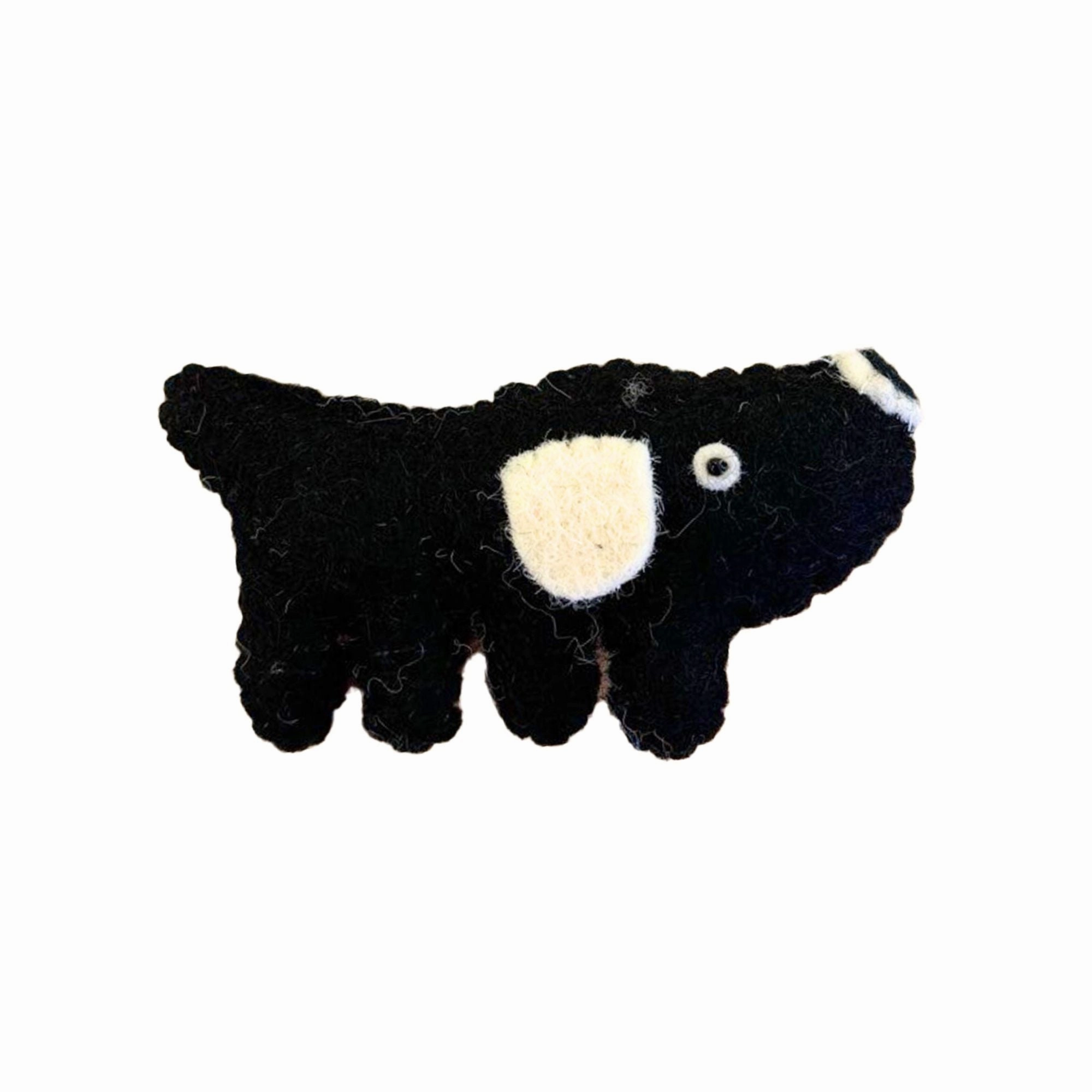Wool Felt Dog with Stitching Ornament