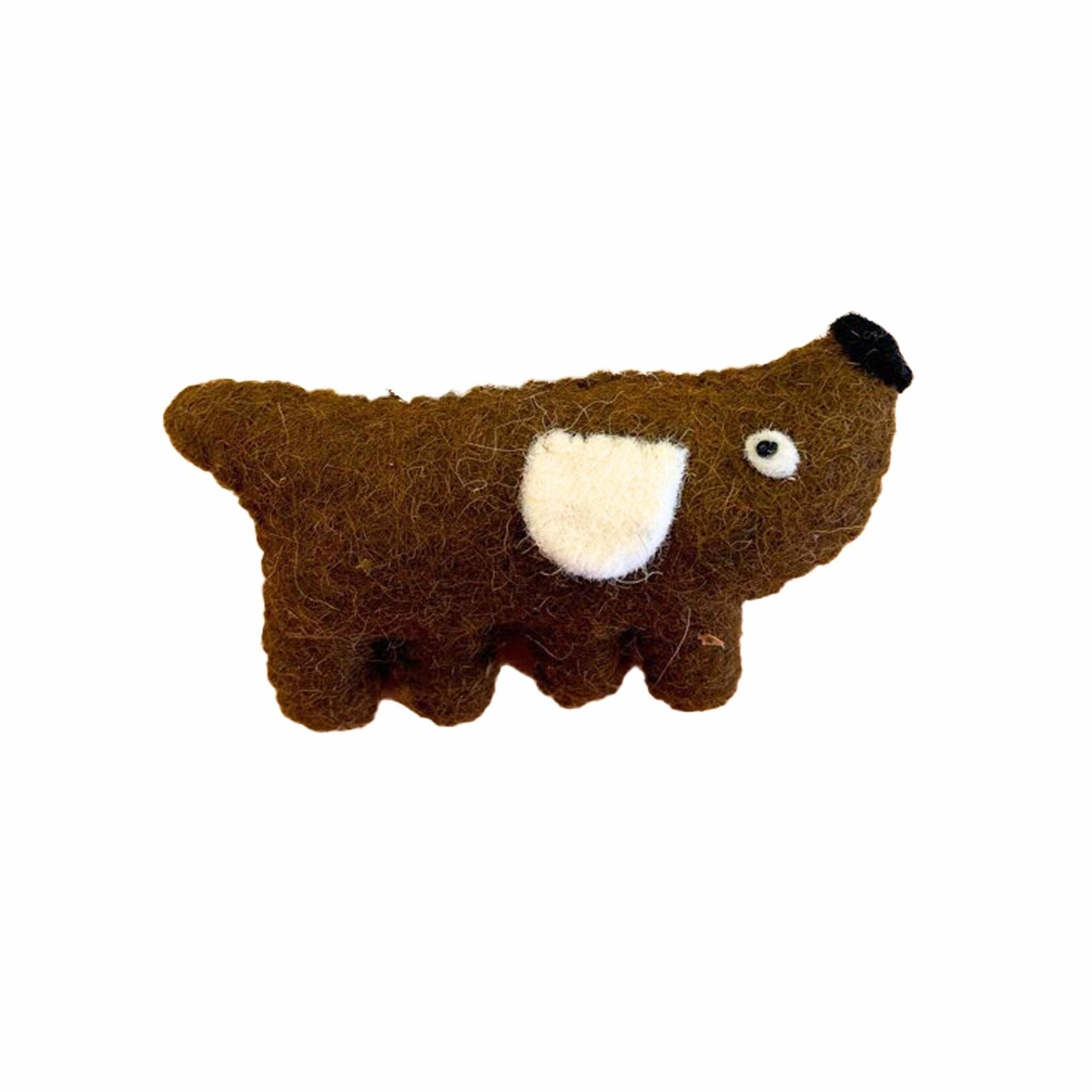 Wool Felt Dog with Stitching Ornament