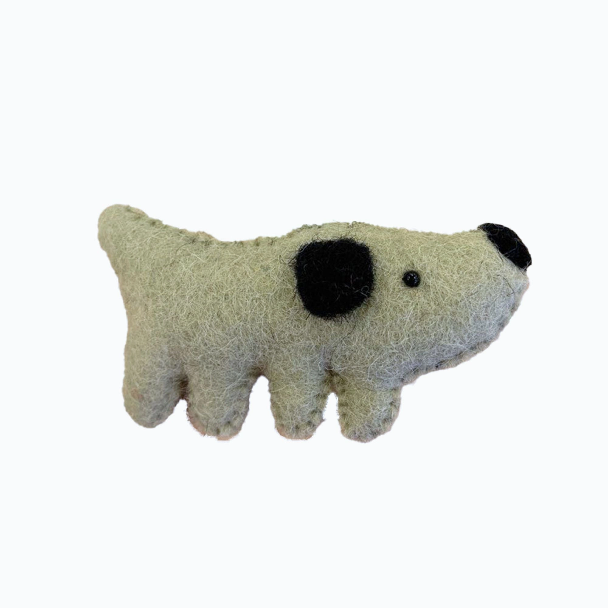 Wool Felt Dog with Stitching Ornament