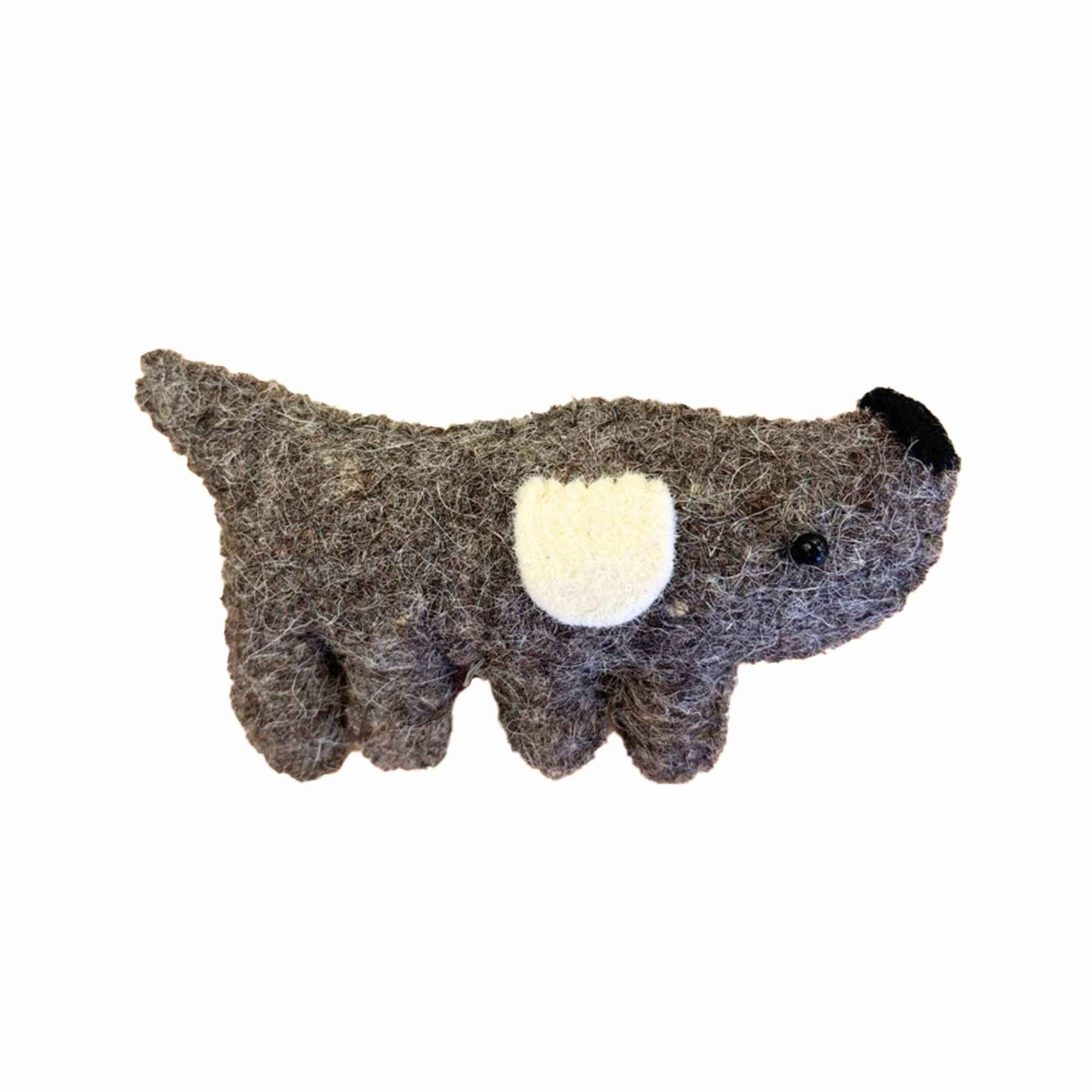 Wool Felt Dog with Stitching Ornament