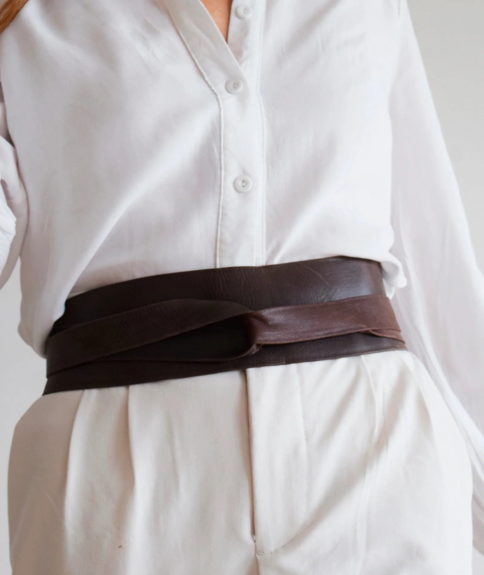 Wrap Leather Belt - Chocolate