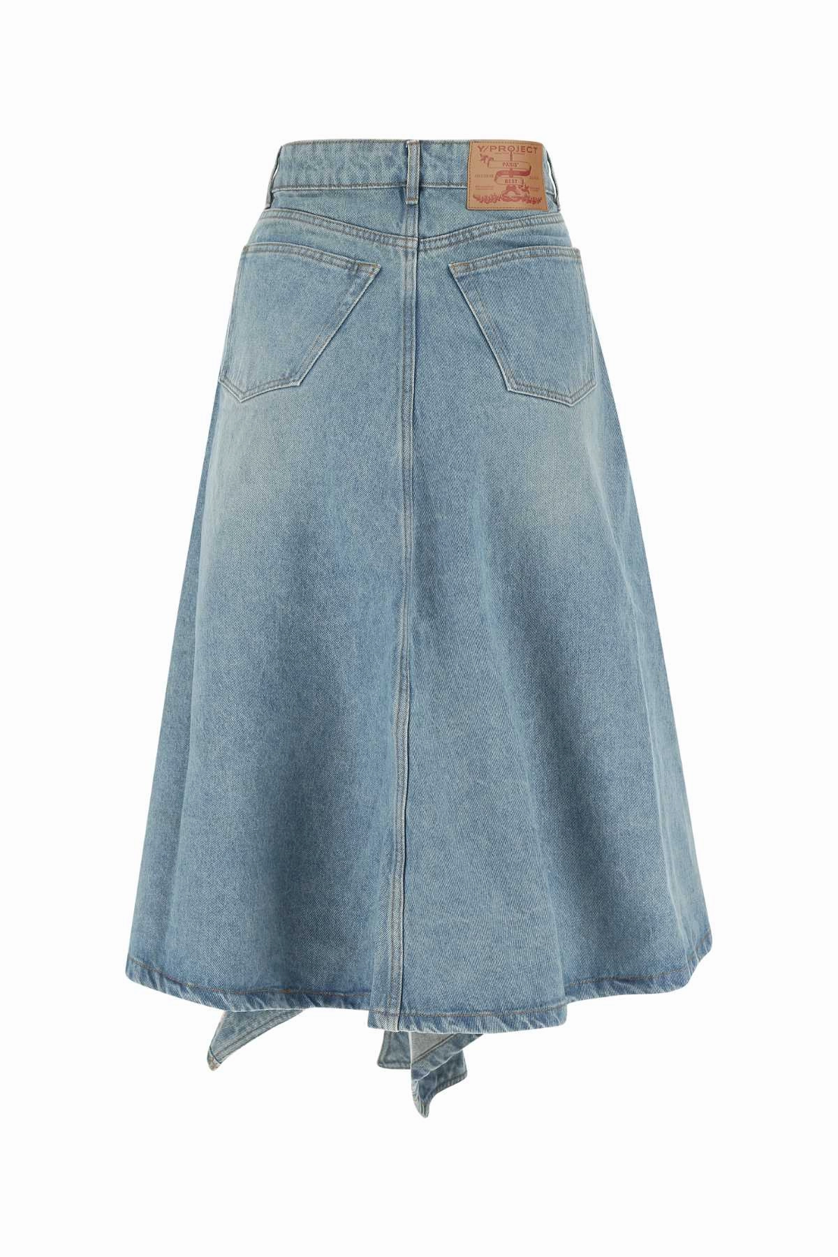 Y/Project Cut-Out Asymmetric Denim Skirt