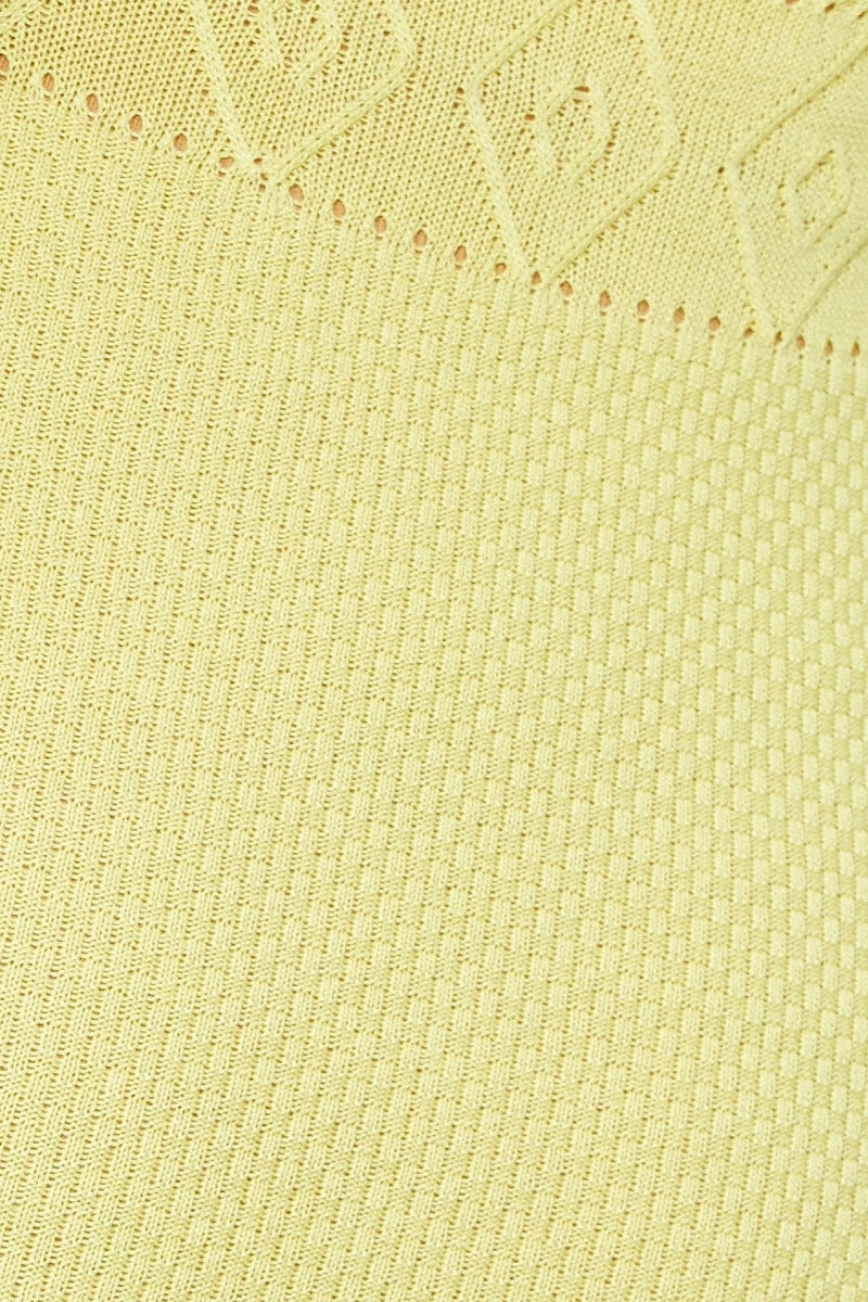 Yellow Knit Dress Sleeveless Mini