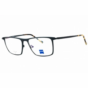 Zeiss Men's Eyeglasses - Satin Avio Metal Full Rim Rectangular Frame | ZS23140 405