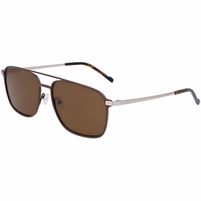 Zeiss Men's Sunglasses - Satin Silver/Brown Full Rim Frame Brown Lens | ZS22116 047